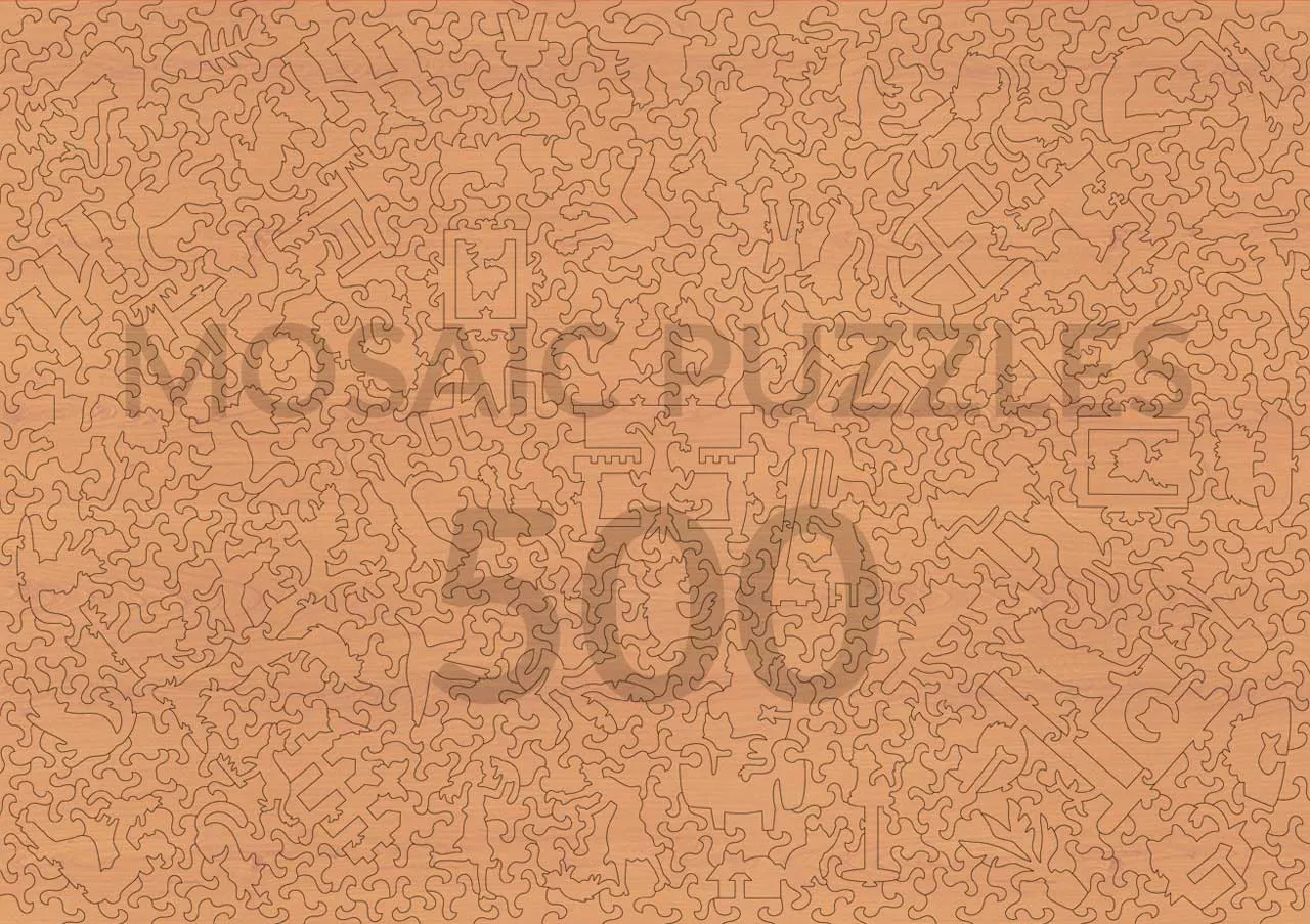 Mosaic Puzzles Two Cats Franz Marc puzzle lemn 500 piese arta