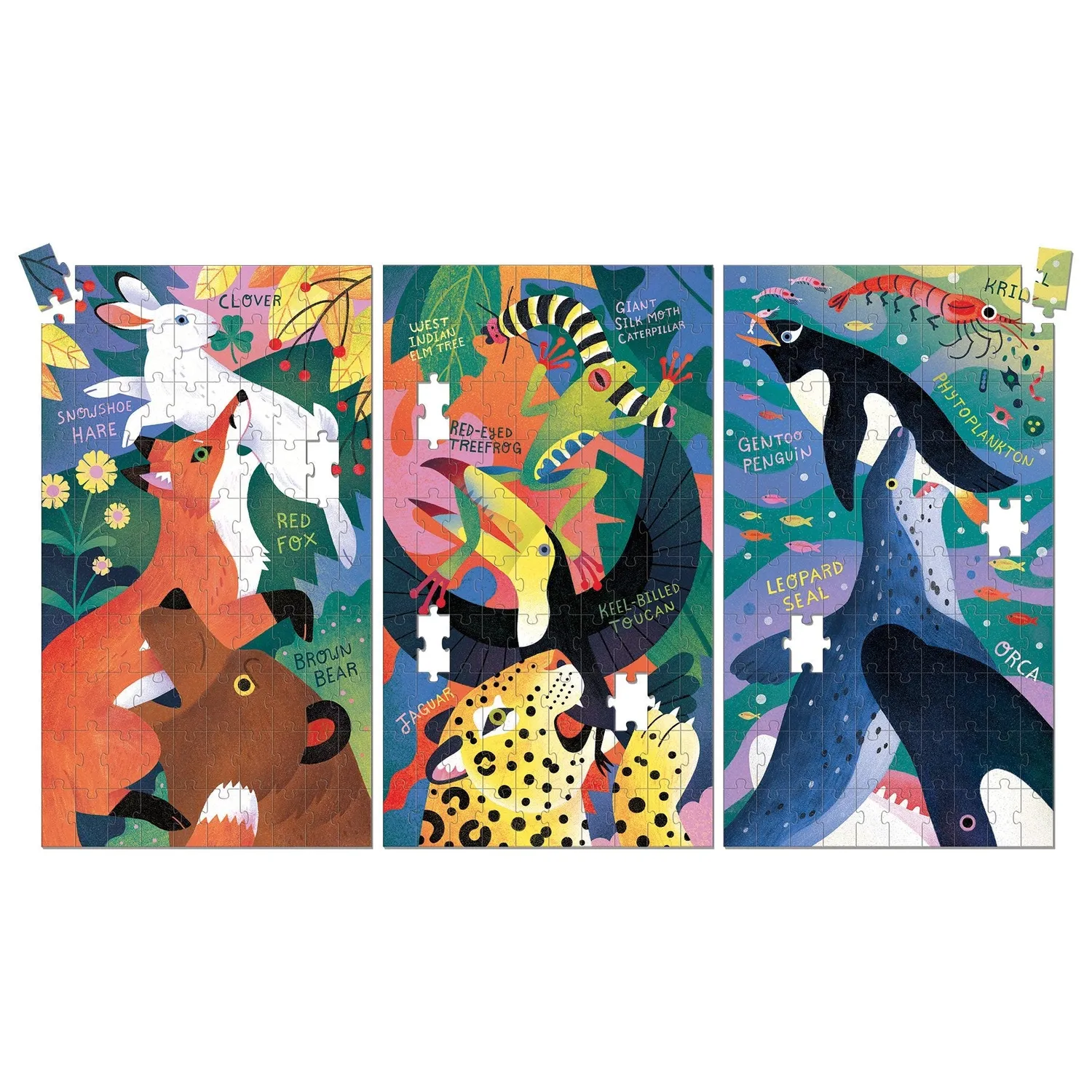 Mudpuppy Wild Food Chain set 3 puzzle 100 piese