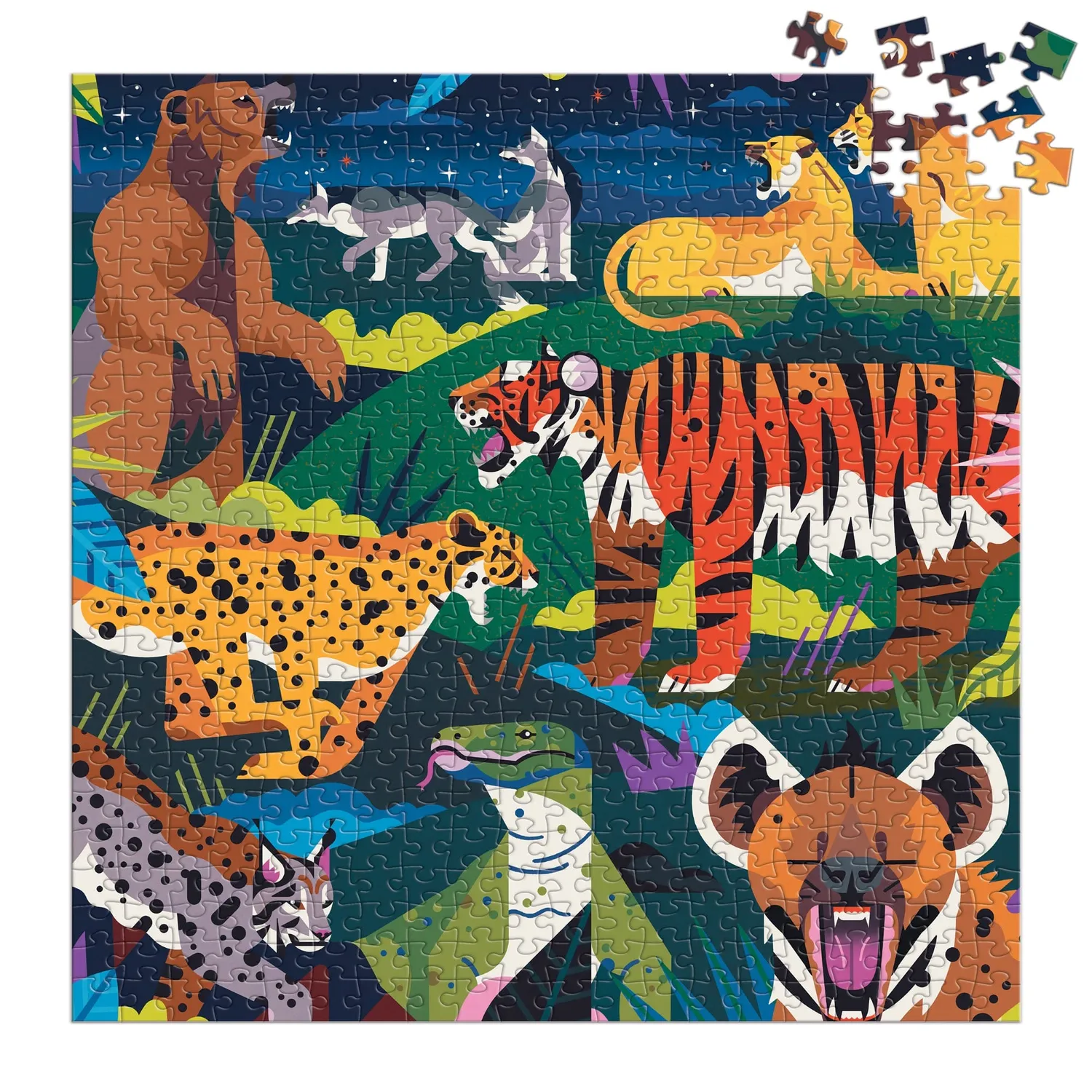 Mudpuppy Predators Illuminated puzzle 500 piese glow