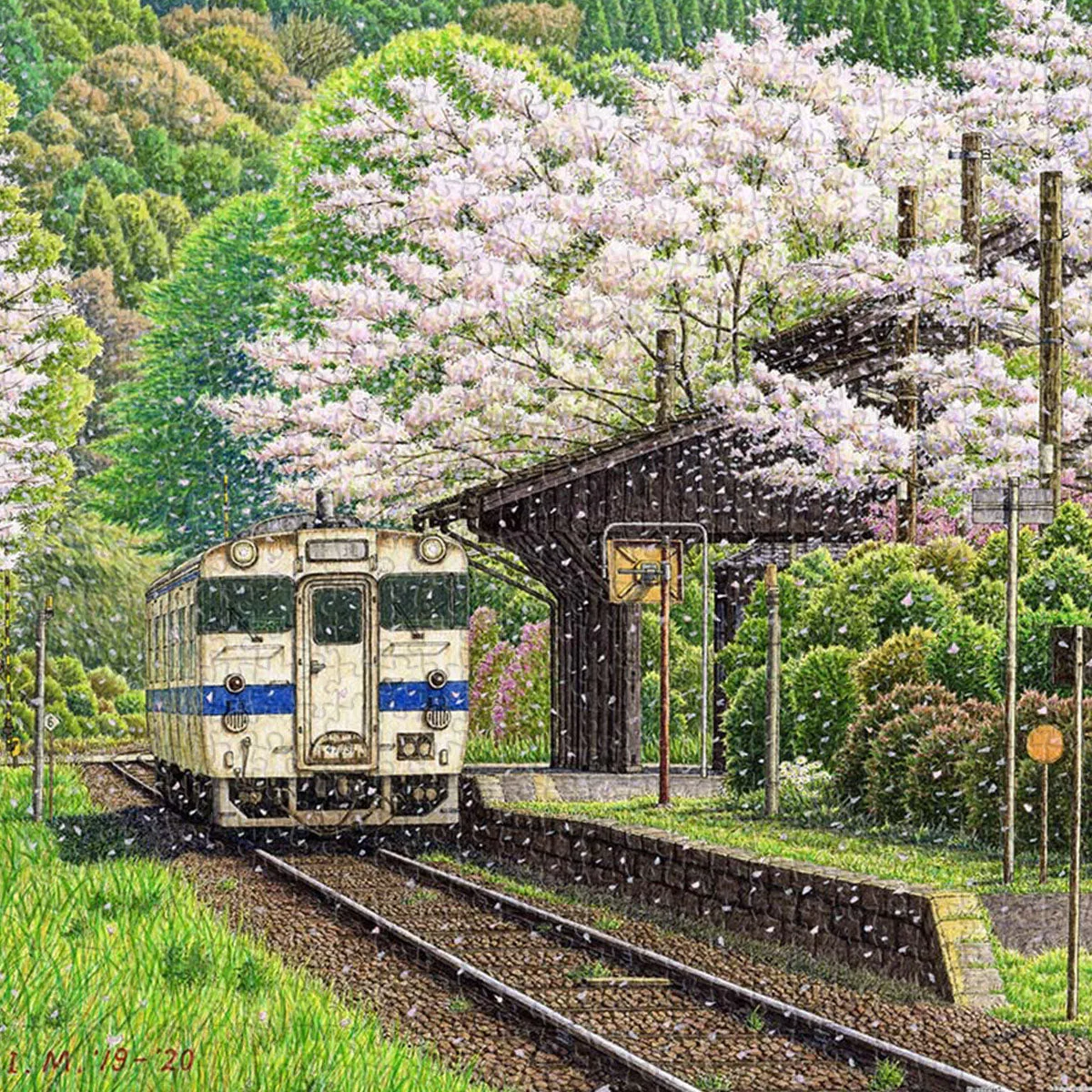 PieceRelax Falling Cherry Blossoms puzzle 1000 piese sakura