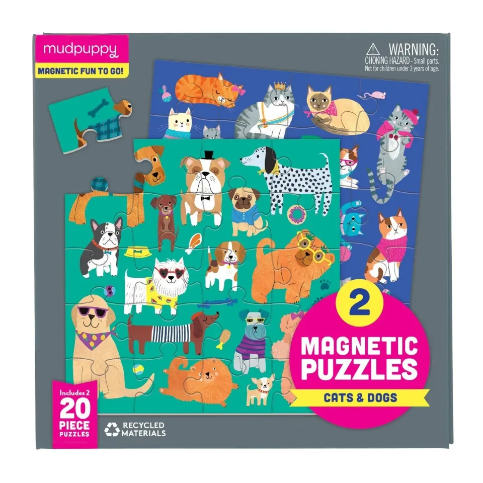Mudpuppy To Go Cats & Dogs puzzle magnetic 2x20 piese