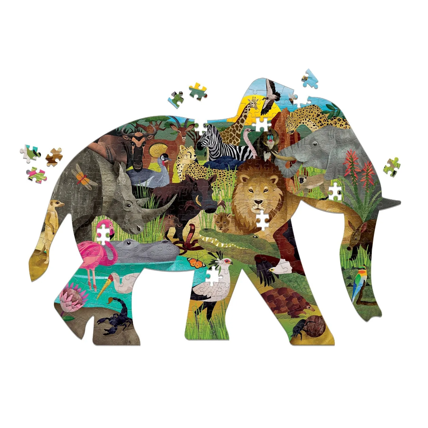 Mudpuppy African Safari puzzle contur 300 piese elefant