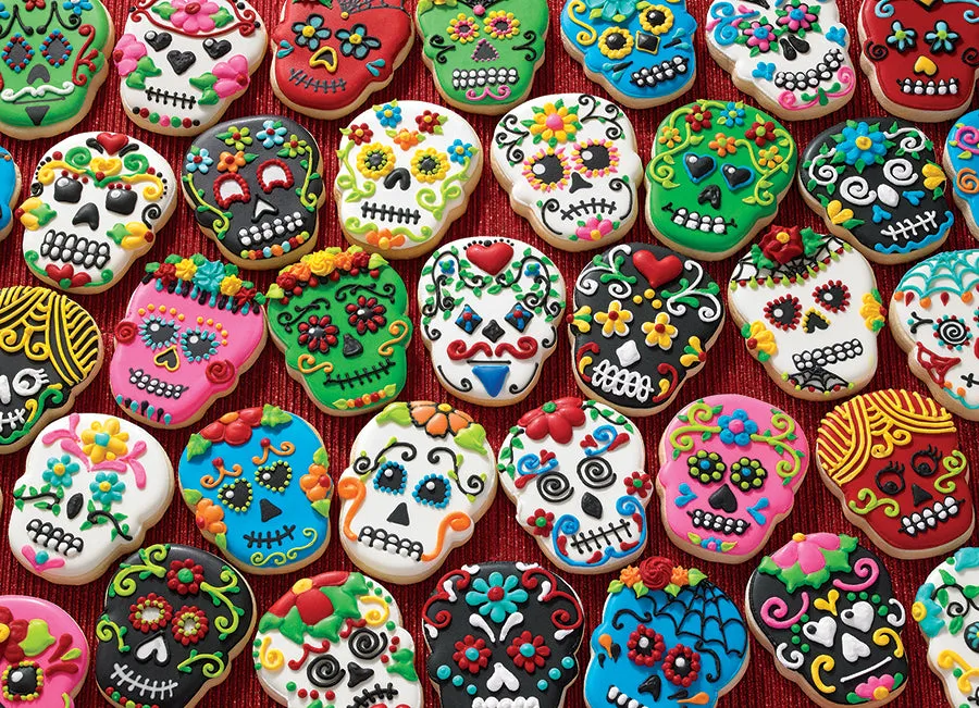Cobble Hill Sugar Skull Cookies puzzle 1000 piese craniu