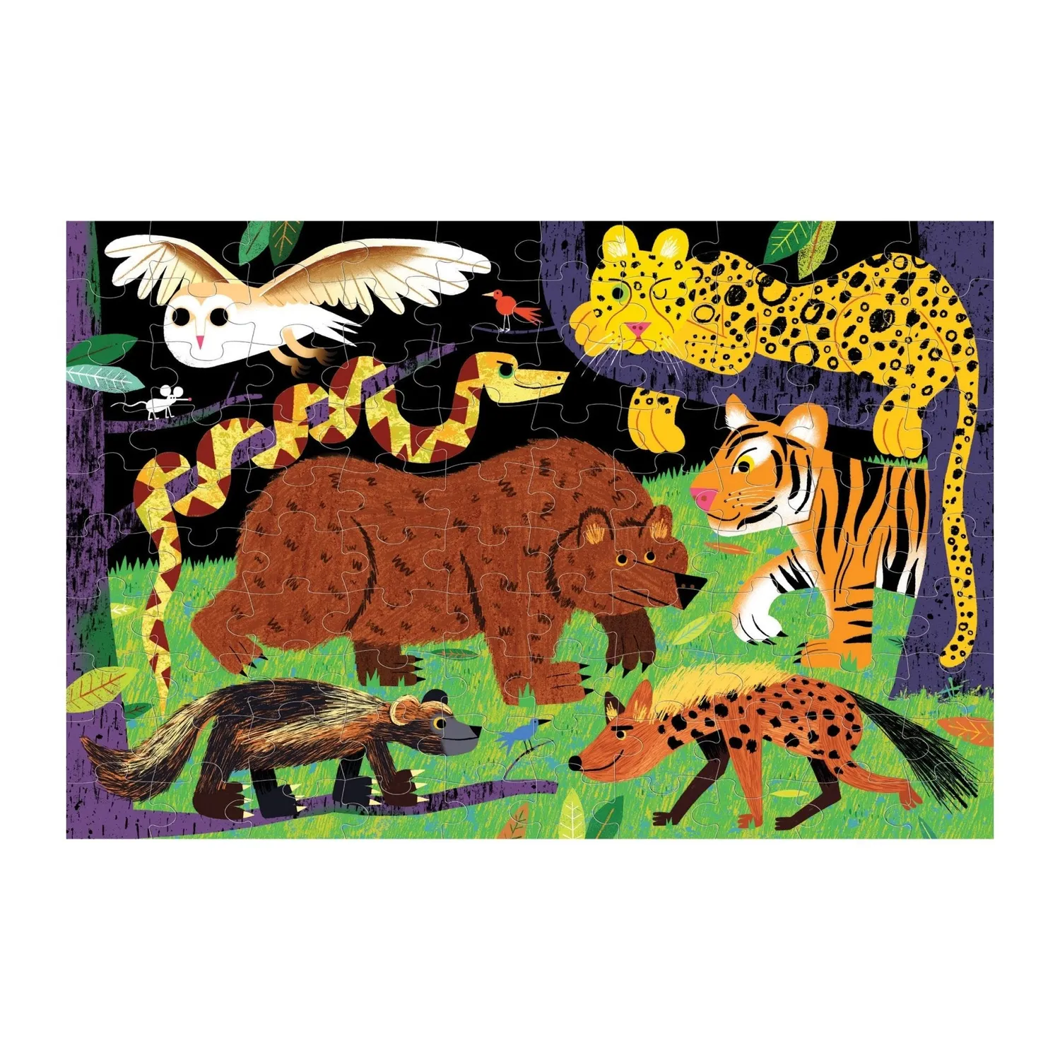 Mudpuppy Land Predators puzzle fosforescent 100 piese