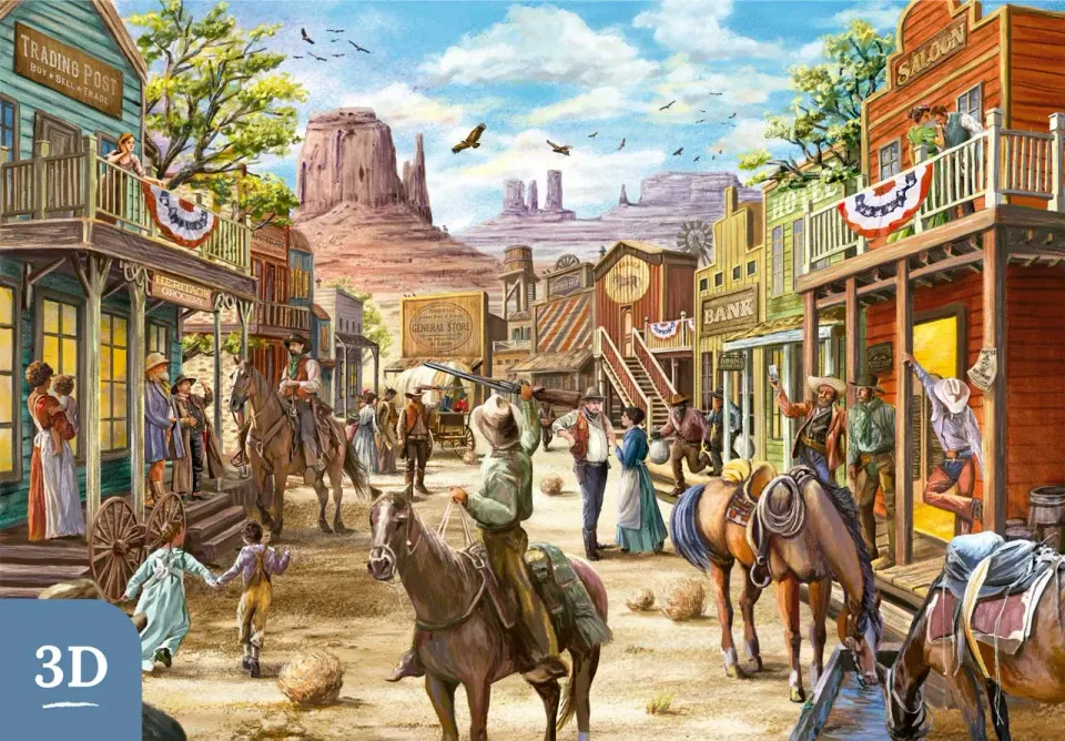 Mosaic Puzzles Heritage 3D High Noon Dodge City puzzle lemn 500 piese