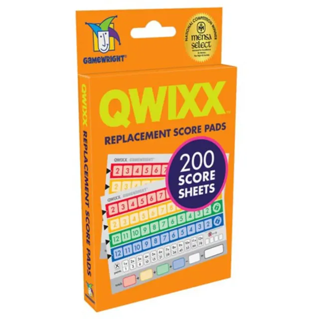 Gamewright Qwixx foi de scor rezerva 200 file zaruri