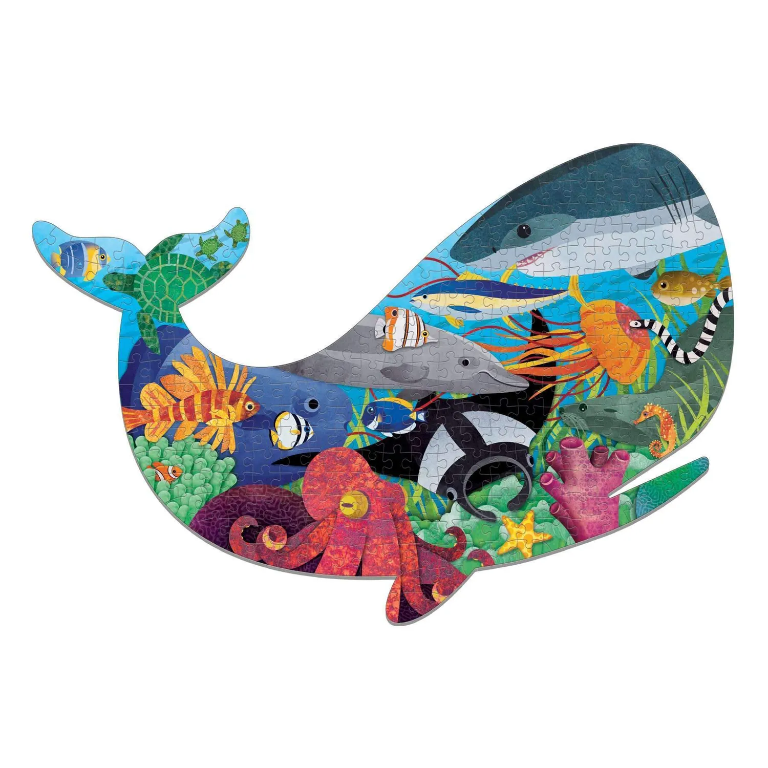 Mudpuppy Ocean Life puzzle 300 piese formă balenă
