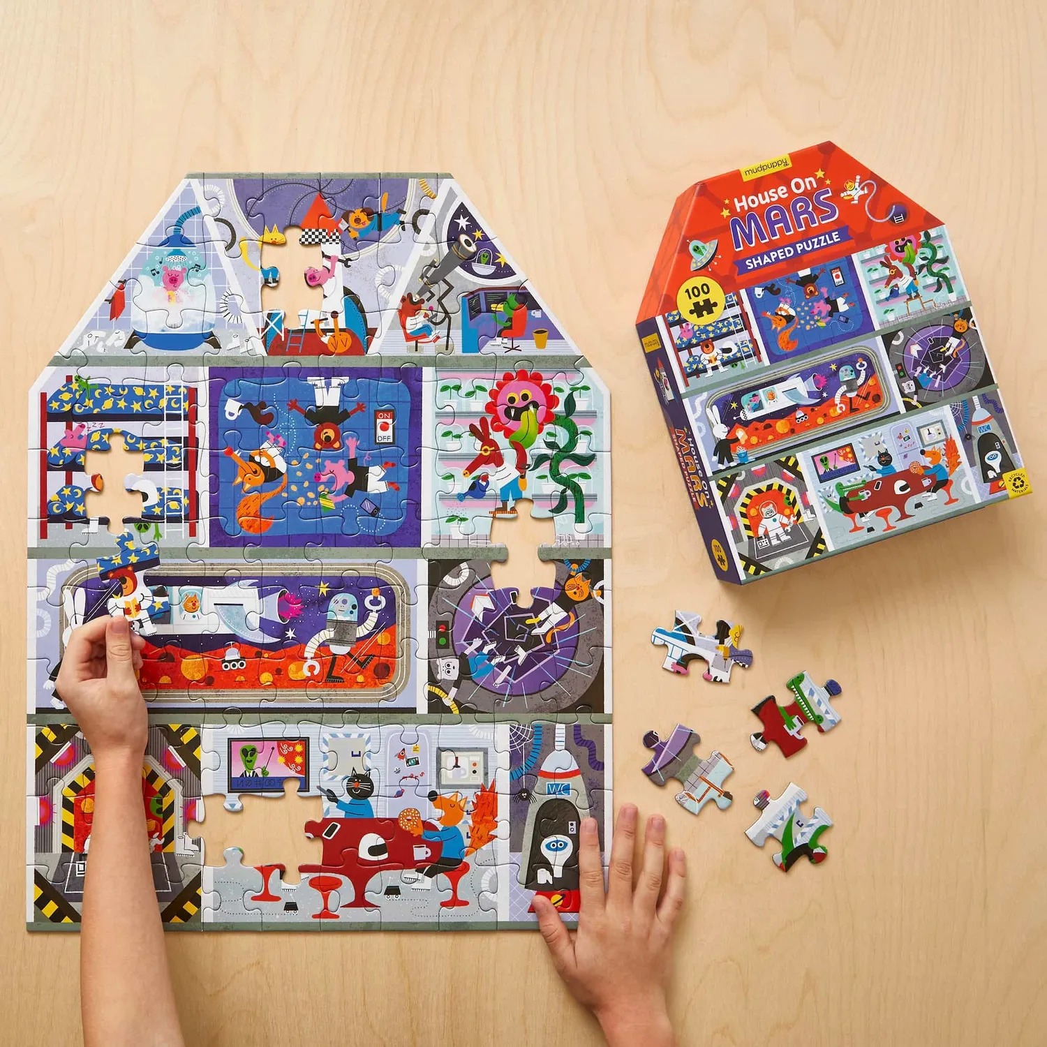 Mudpuppy House on Mars puzzle casă 100 piese