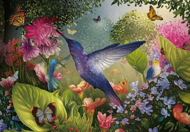 Mosaic Puzzles Flowers and Wings puzzle lemn 100 piese flori