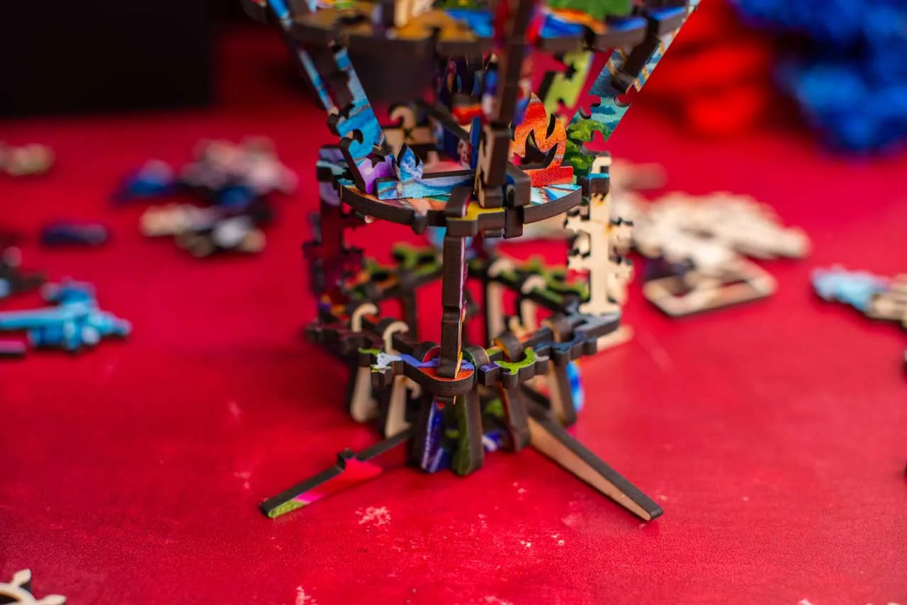 Mosaic Puzzles Aerial Circus puzzle din lemn 1000 piese 3D balon