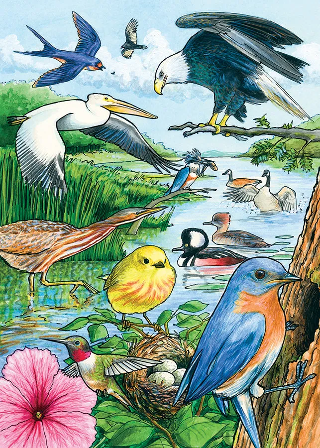 Cobble Hill North American Birds puzzle tavă 35 piese