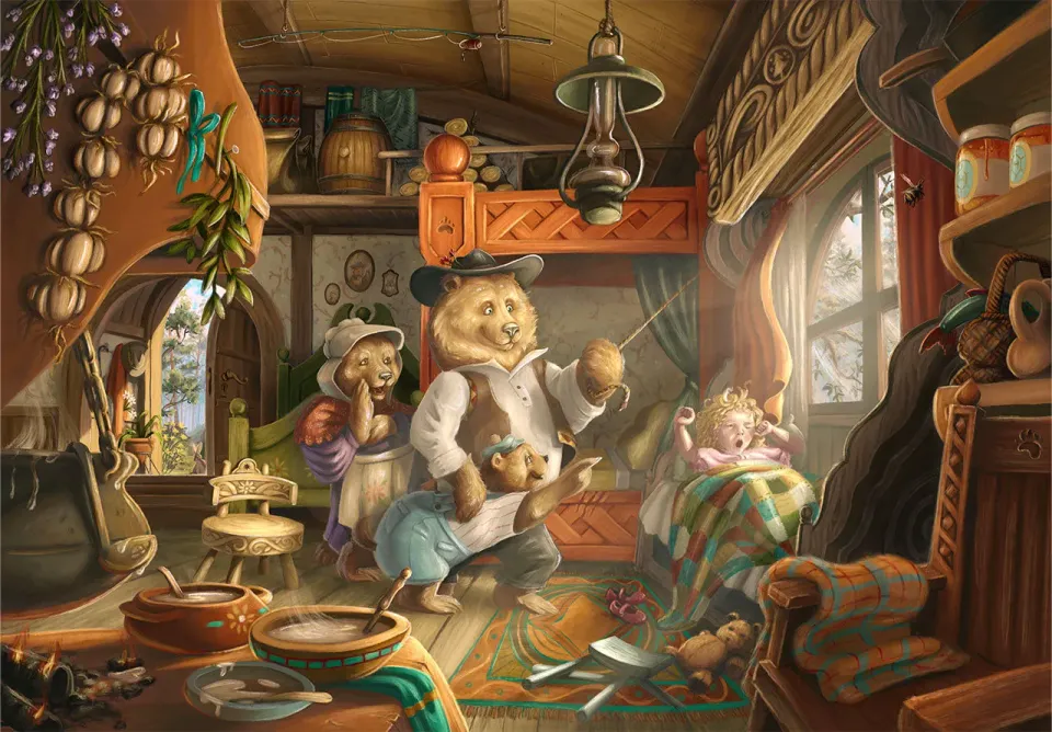Mosaic Puzzles Goldilocks puzzle lemn 50 piese copii ursi