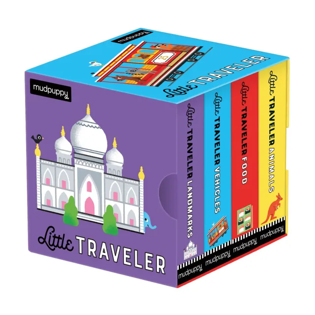Mudpuppy Little Traveler set 4 cărți cartonate lumi