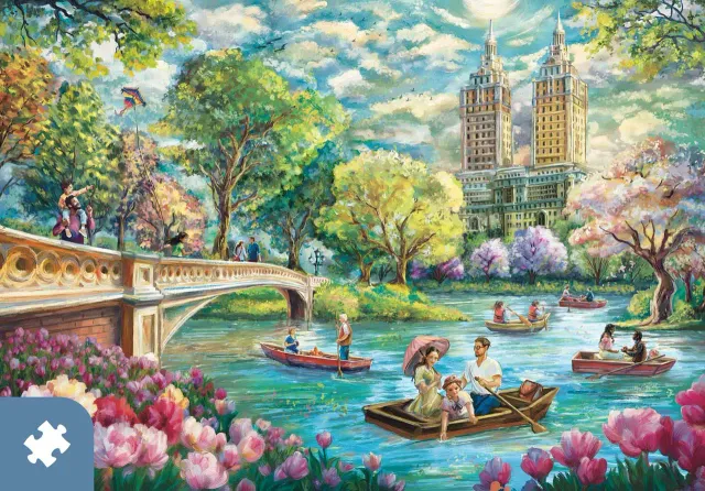 Mosaic Puzzles Bow Bridge Boating puzzle carton 1000 piese parc