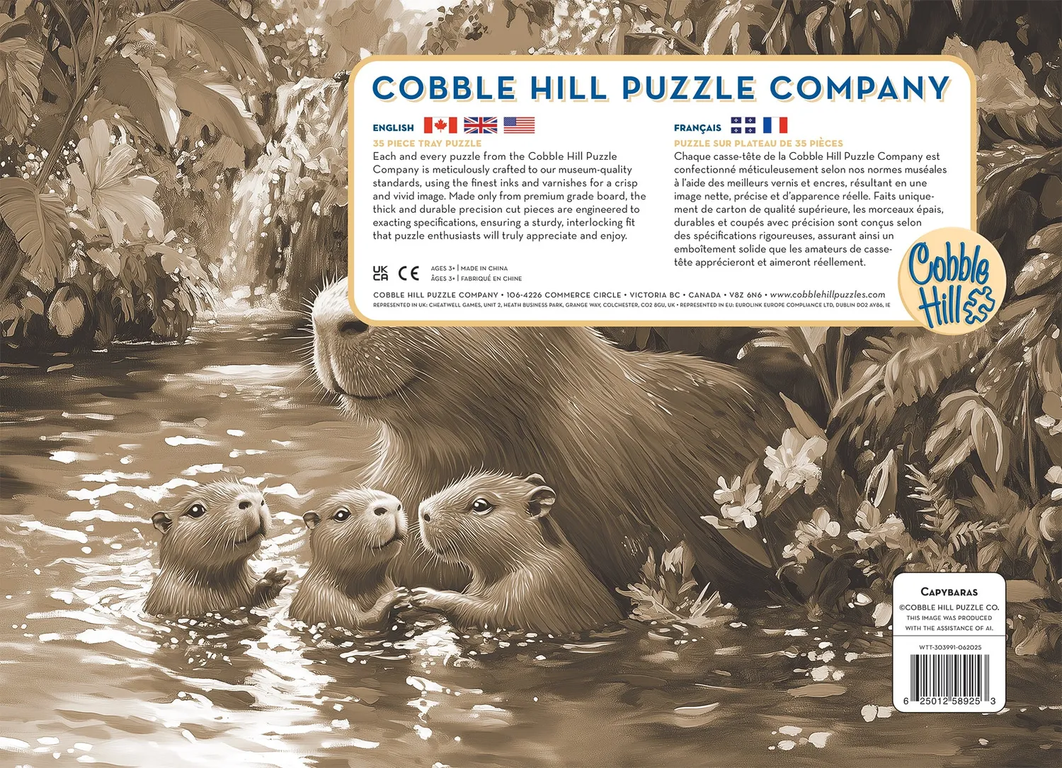 Cobble Hill Capybaras puzzle tavă 35 piese copii
