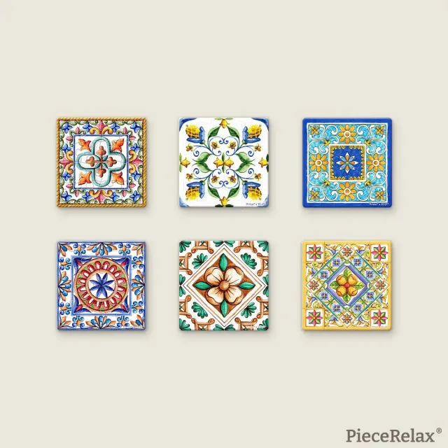 PieceRelax Vintage Flora Tile D1602 puzzle magnetic vintage 6 buc