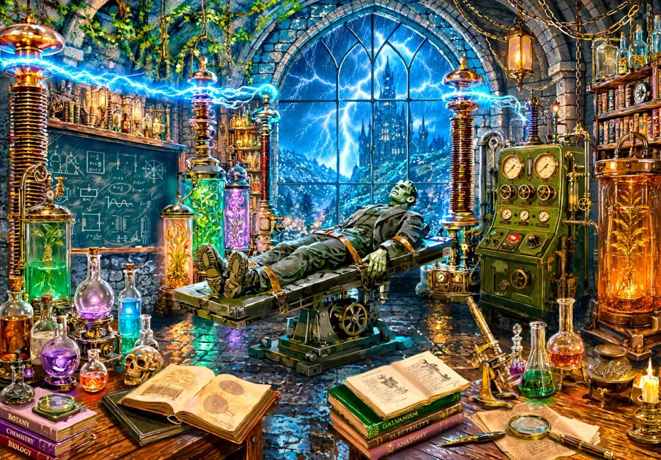 Mosaic Puzzles Dr. Frankenstein's Laboratory puzzle 250 piese horror