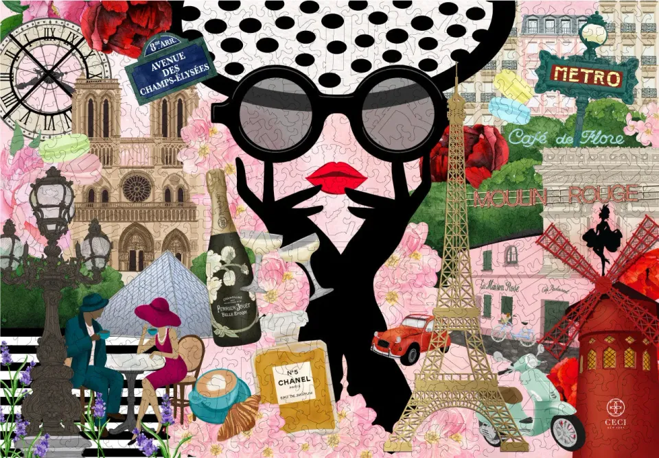 Mosaic Puzzles Paris by Ceci New York puzzle lemn 500 piese Paris