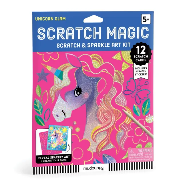 Mudpuppy Unicorn Glam set răzuit 12 planșe + stickere