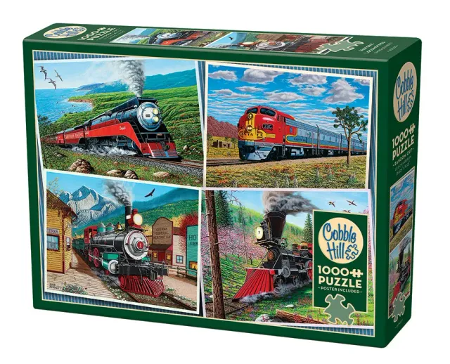 Cobble Hill Historic Locomotives puzzle 1000 piese trenuri