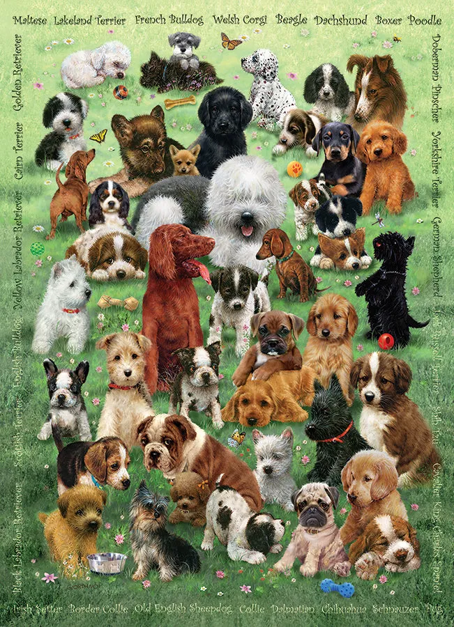 Cobble Hill Puppy Love puzzle 350 piese familie