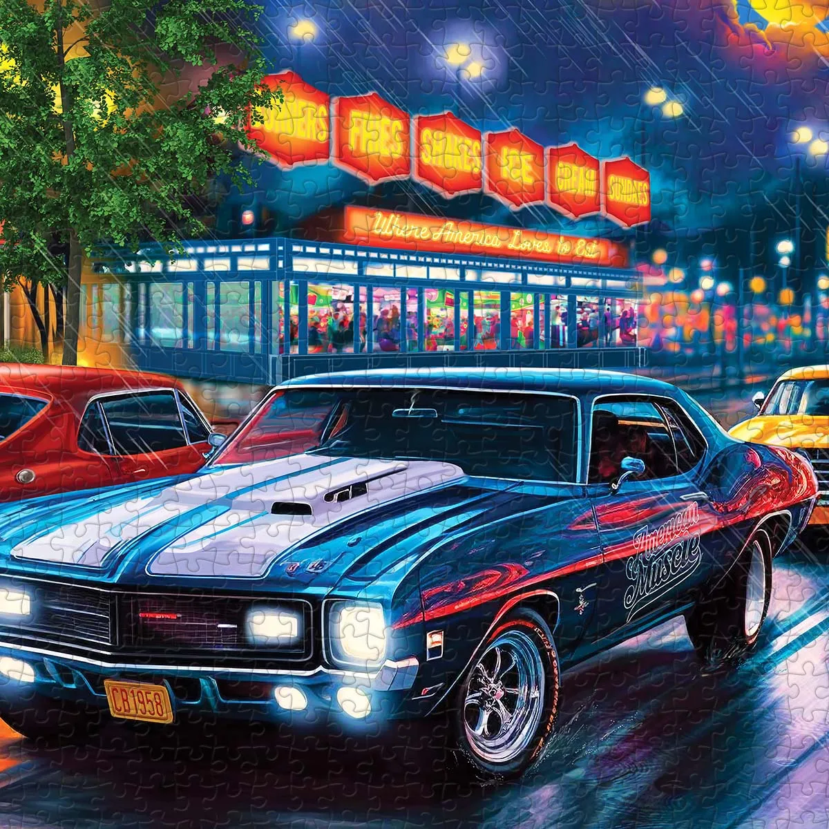 PieceRelax Rain on the Boulevard U1089 puzzle 1000 piese oraș