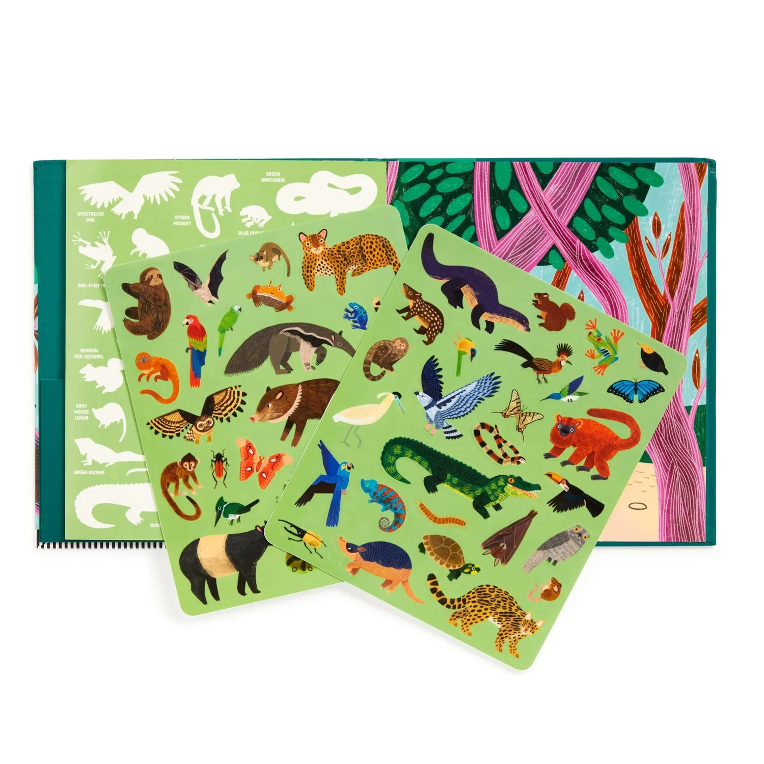 Mudpuppy Rainforest Sticker Play set stickere reutilizabile 50+ jungla