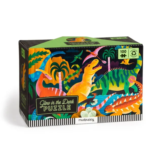 Mudpuppy Dinosaur Park puzzle fosforescent 100 piese