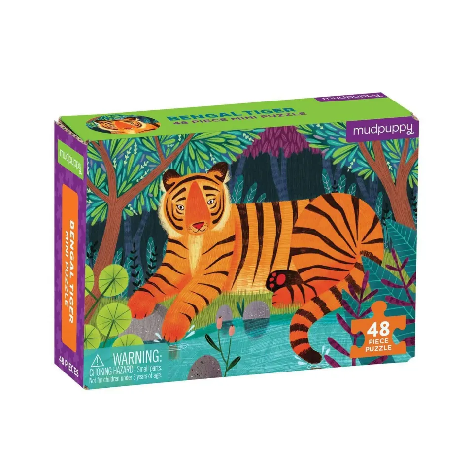 Mudpuppy Bengal Tiger mini puzzle tigru 48 piese