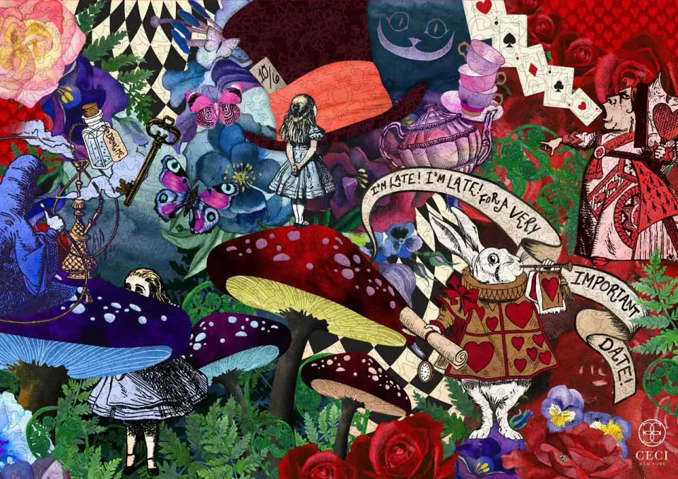 Mosaic Puzzles Alice in Wonderland puzzle lemn 500 piese fantezie