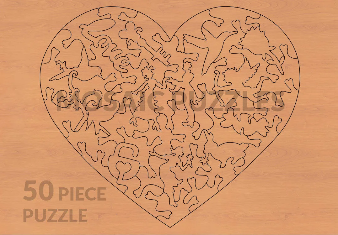Mosaic Puzzles Will you be mine? puzzle 50 piese inimă