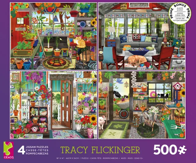 Ceaco Tracy Flickinger Multipack puzzle 4x500 piese interior