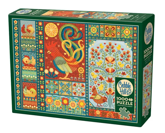 Cobble Hill Scandi Chicken Quilt puzzle 1000 piese gaini