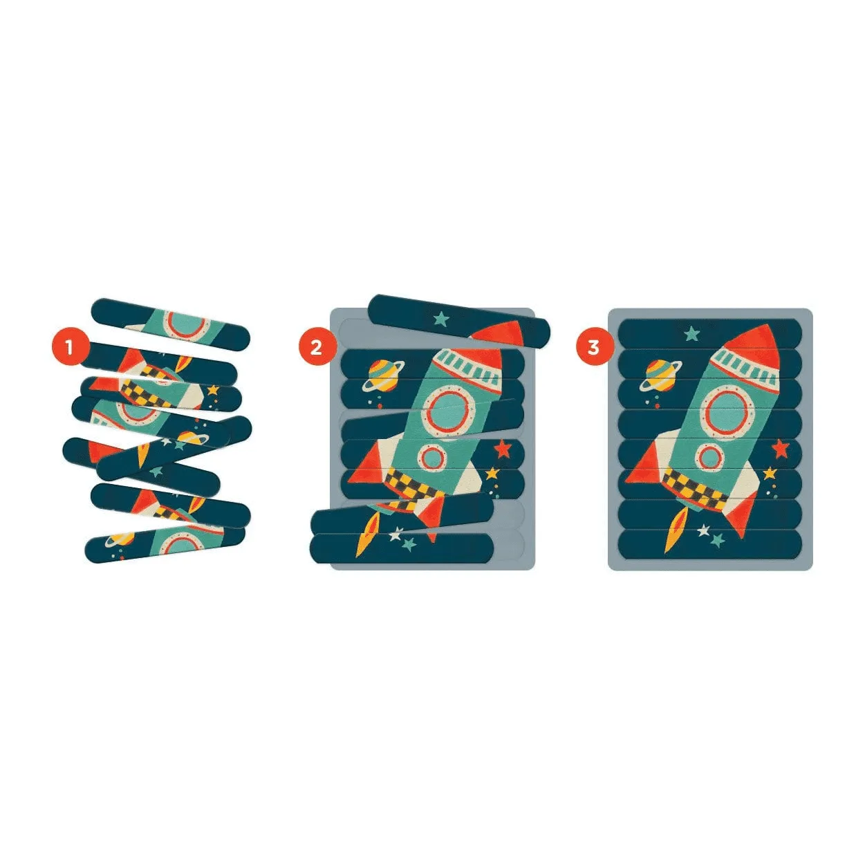 Mudpuppy Transportation puzzle bețe 24 piese 6 în 1 camioane