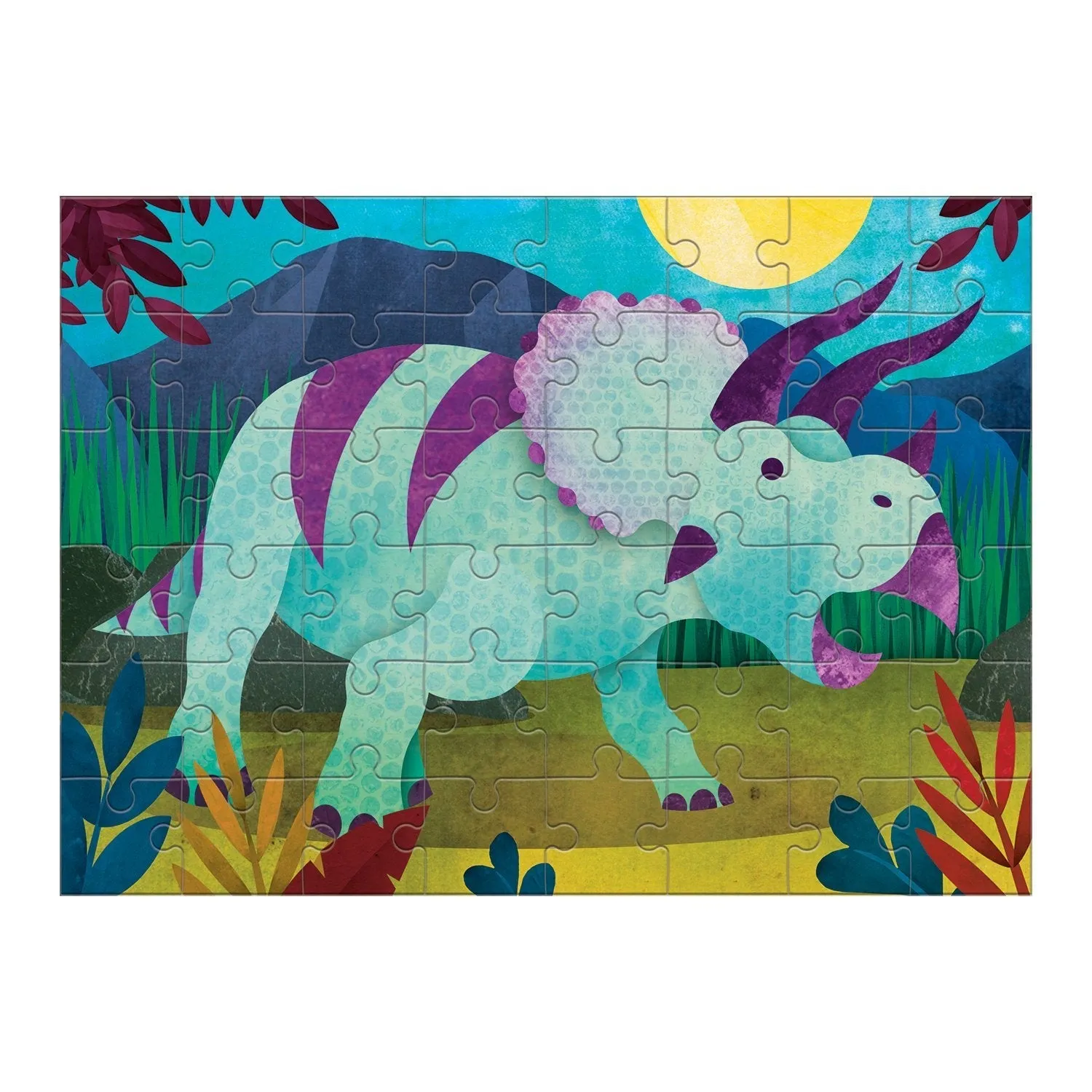 Mudpuppy Triceratops Mini Puzzle 48 piese dinozaur