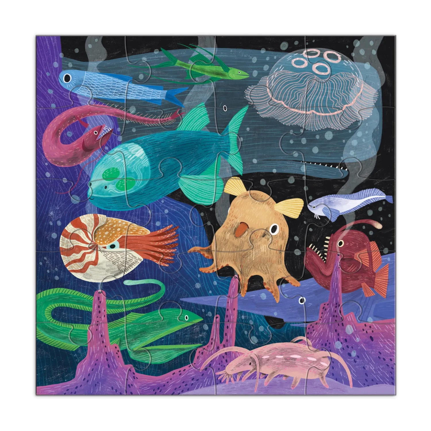 Mudpuppy Depths of the Seas puzzle magnetic 2x20 piese