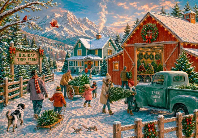 Mosaic Puzzles The Christmas Tree Tradition puzzle lemn 1000 piese Crăciun