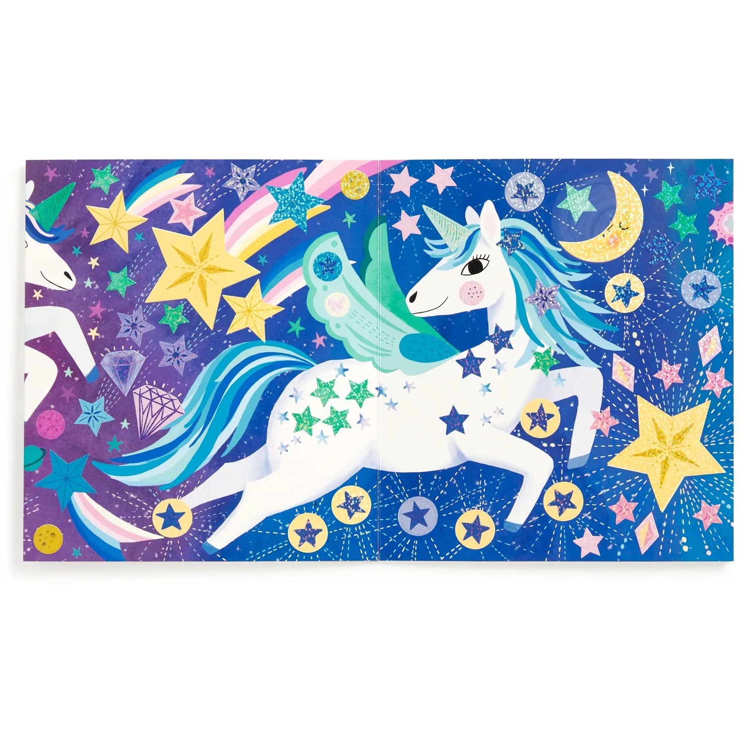 Mudpuppy Unicorn Magic poster cu stickere sclipici