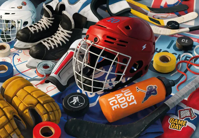 Mosaic Puzzles Across the Rink puzzle lemn 250 piese sport