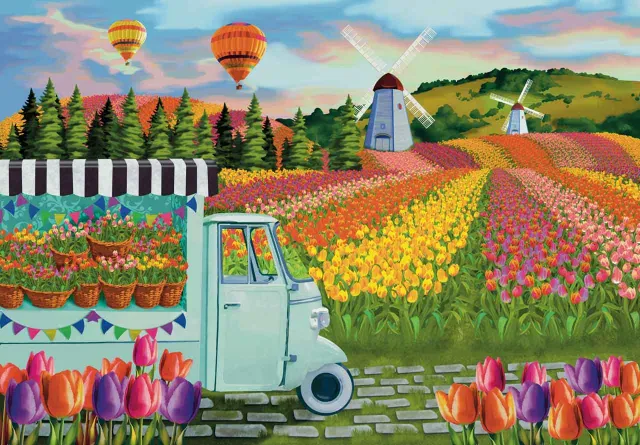 Mosaic Puzzles Tulip Garden puzzle lemn 500 piese floral