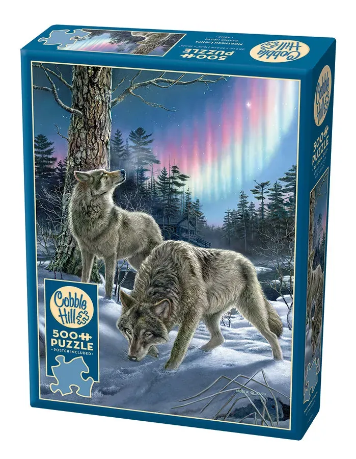 Cobble Hill Northern Lights puzzle 500 piese cu lupi