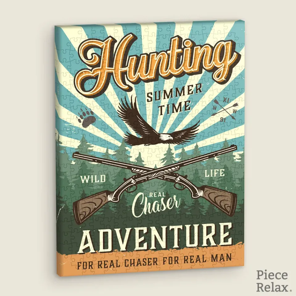 PieceRelax Retro Poster Hunting Rifle HN1277 puzzle canvas