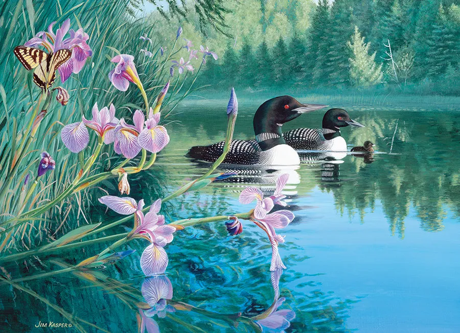 Cobble Hill Iris Cove Loons puzzle 500 piese peisaj lac