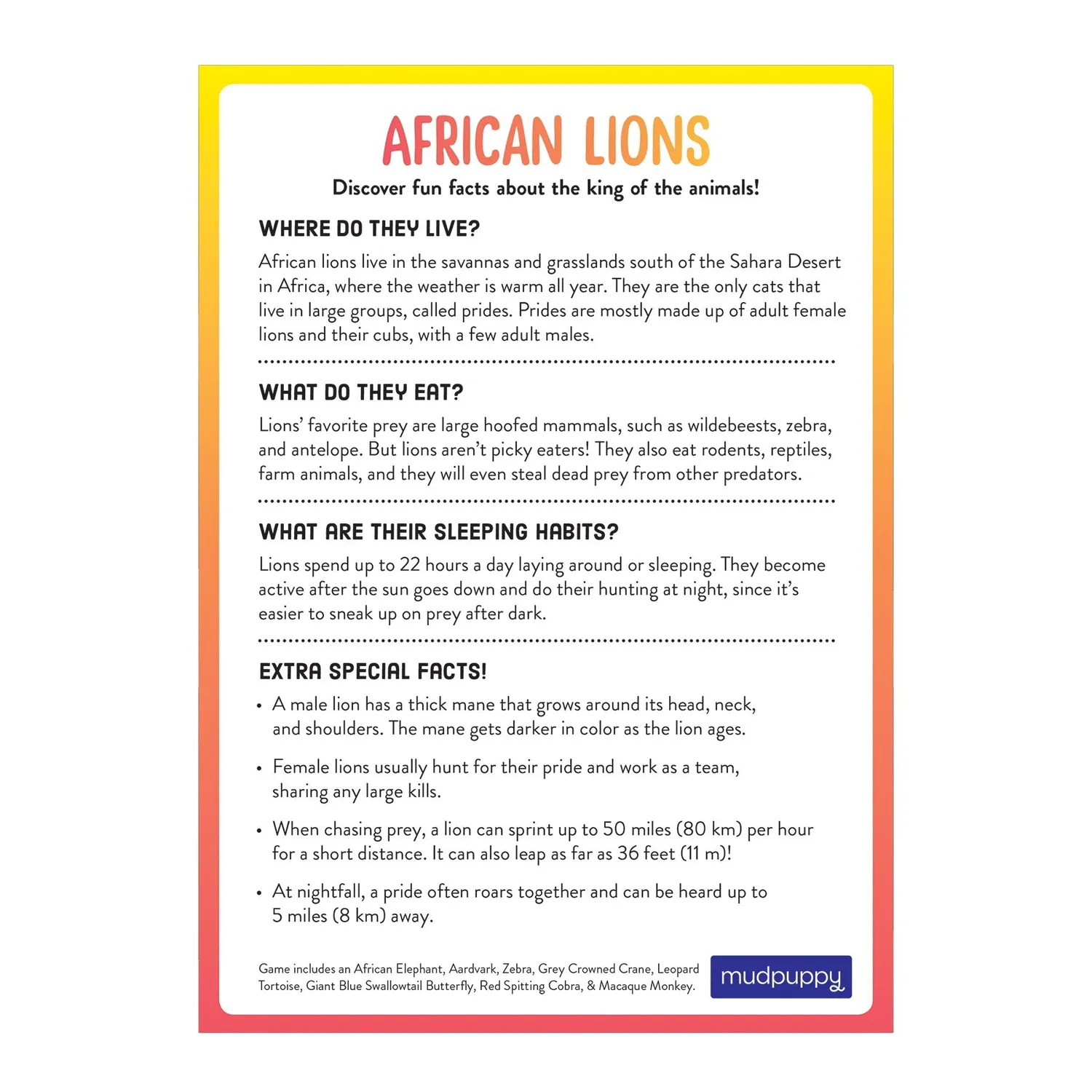 Mudpuppy Lion's Safari Search joc cooperativ memorie 3+ ani