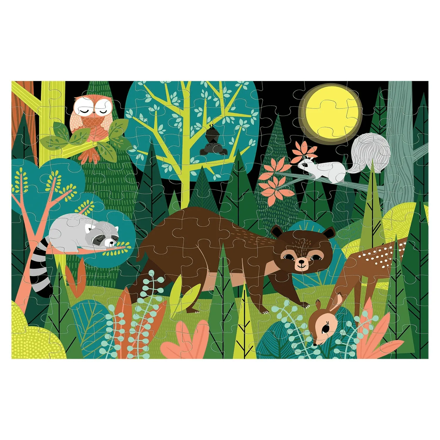 Mudpuppy In the Forest puzzle 100 piese strălucitor noapte