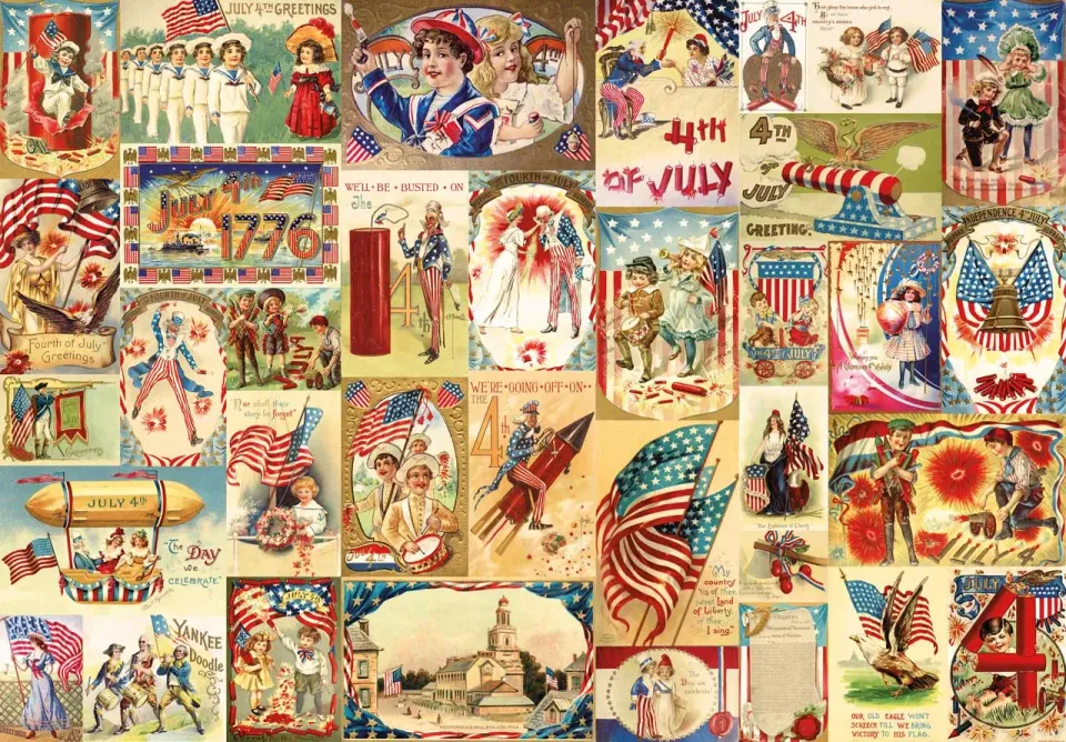 Mosaic Puzzles July Fourth Keepsakes puzzle lemn 500 piese americana