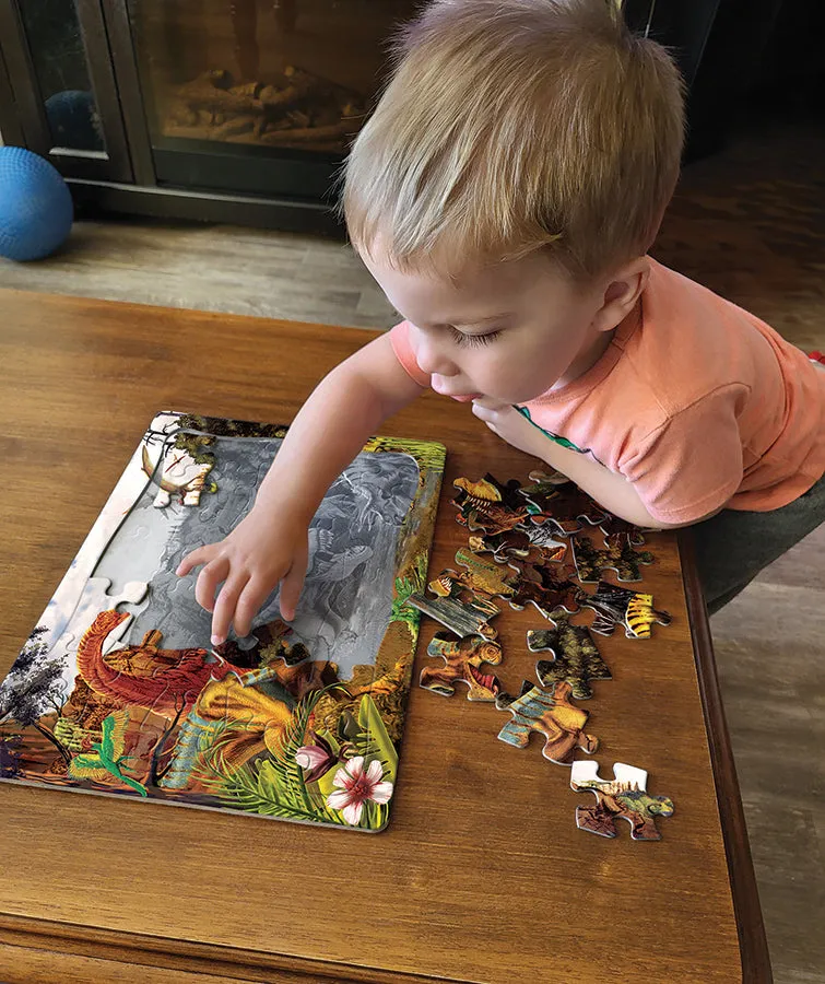 Cobble Hill Dino Story puzzle tavă 35 piese dinozauri