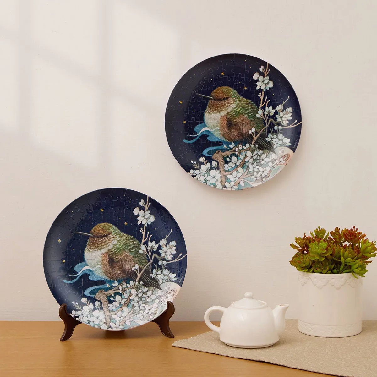 PieceRelax Bird on Plum Branch PL1007 puzzle farfurie