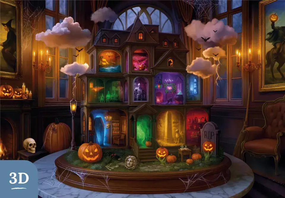 Mosaic Puzzles Little Chateau Horrors puzzle 3D 1000 piese