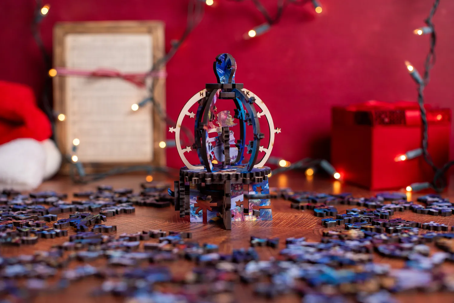 Mosaic Puzzles Mountain Town Christmas Eve puzzle 3D 500 piese